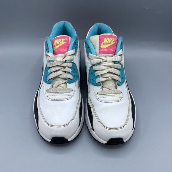 Nike Air Max 90 Sneakers White Blue Black Pink 833376-104 GS Size 6.5Y - Picture 3 of 7